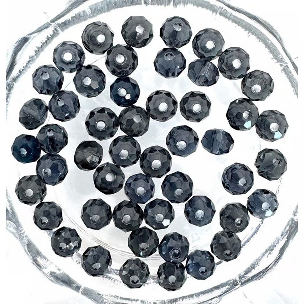 50pcs Beads for Jewelry #21668 Faceted Grey Bead - 13 sets left